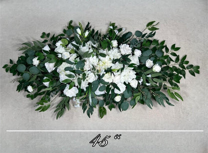 Wedding Arrangement White Arbor Arrangement Ivory Cross Decor White Flowers Arch Arrangement White Sage Eucalyptus Artificial Flowers Faux