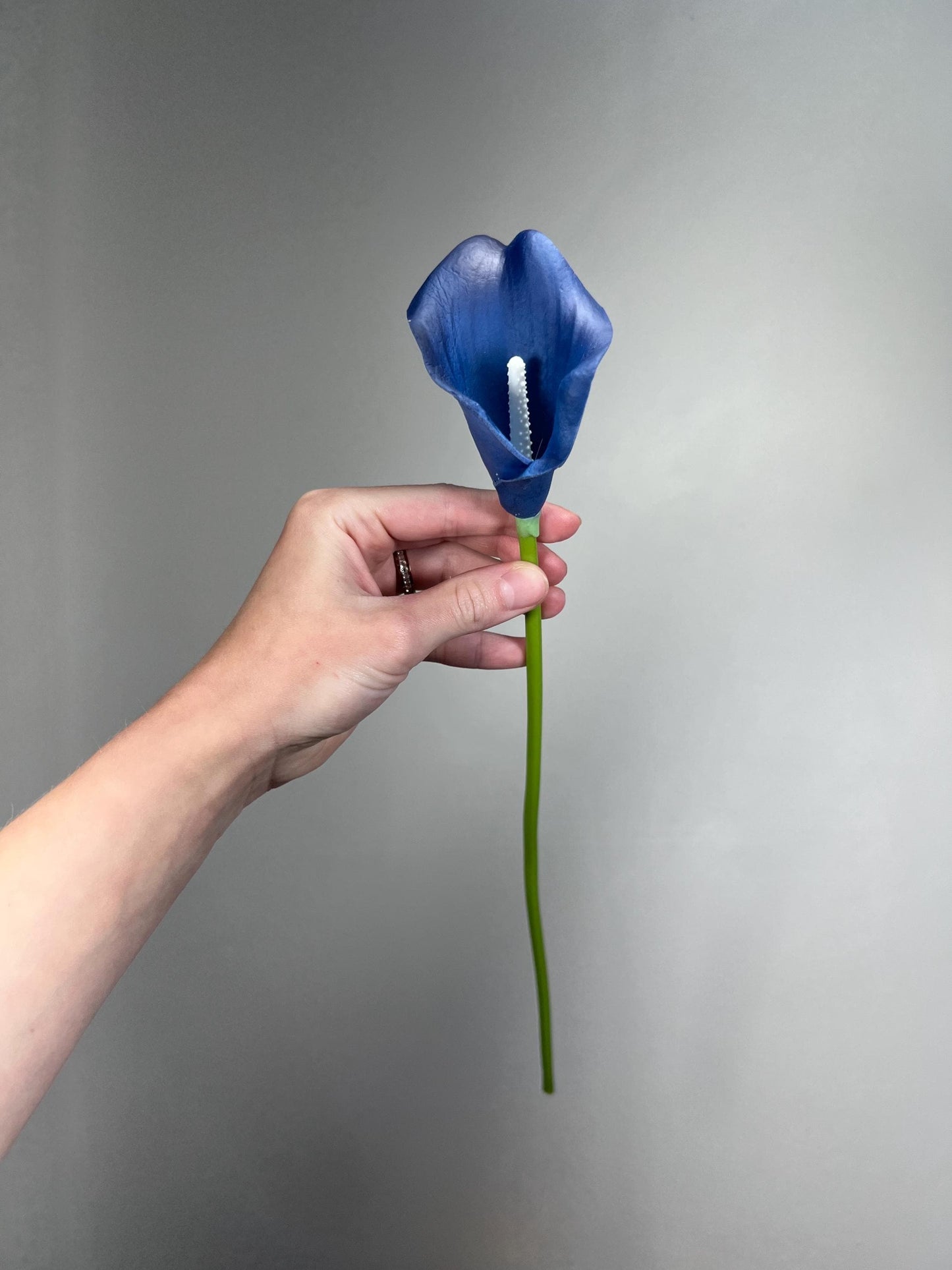 Blue Calla Lily, Artificial Calla Lily, Navy Blue Wedding Flower, Real Touch Floral Supply, DIY Wedding Decor, Craft Supplies Flowers