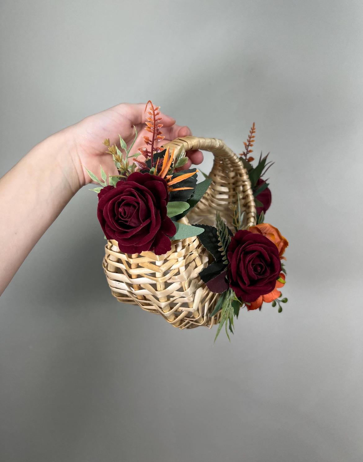 Burgundy Dusty Rose Terracotta Bouquet Wedding Bridal Fall Bouquet Bridesmaid Flowers Rust Burnt Orange Bouquet Faux Artificial Bouquet