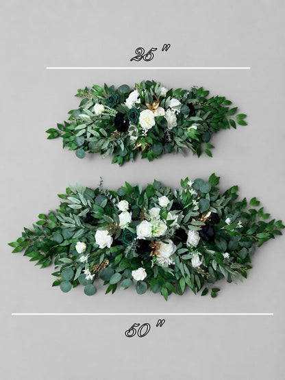 Emerald Green Bouquet Bridal Cascade White Black Bouquet Bridesmaids Emerald Green Forest Black Cascading Bouquet Gold Artificial Flower