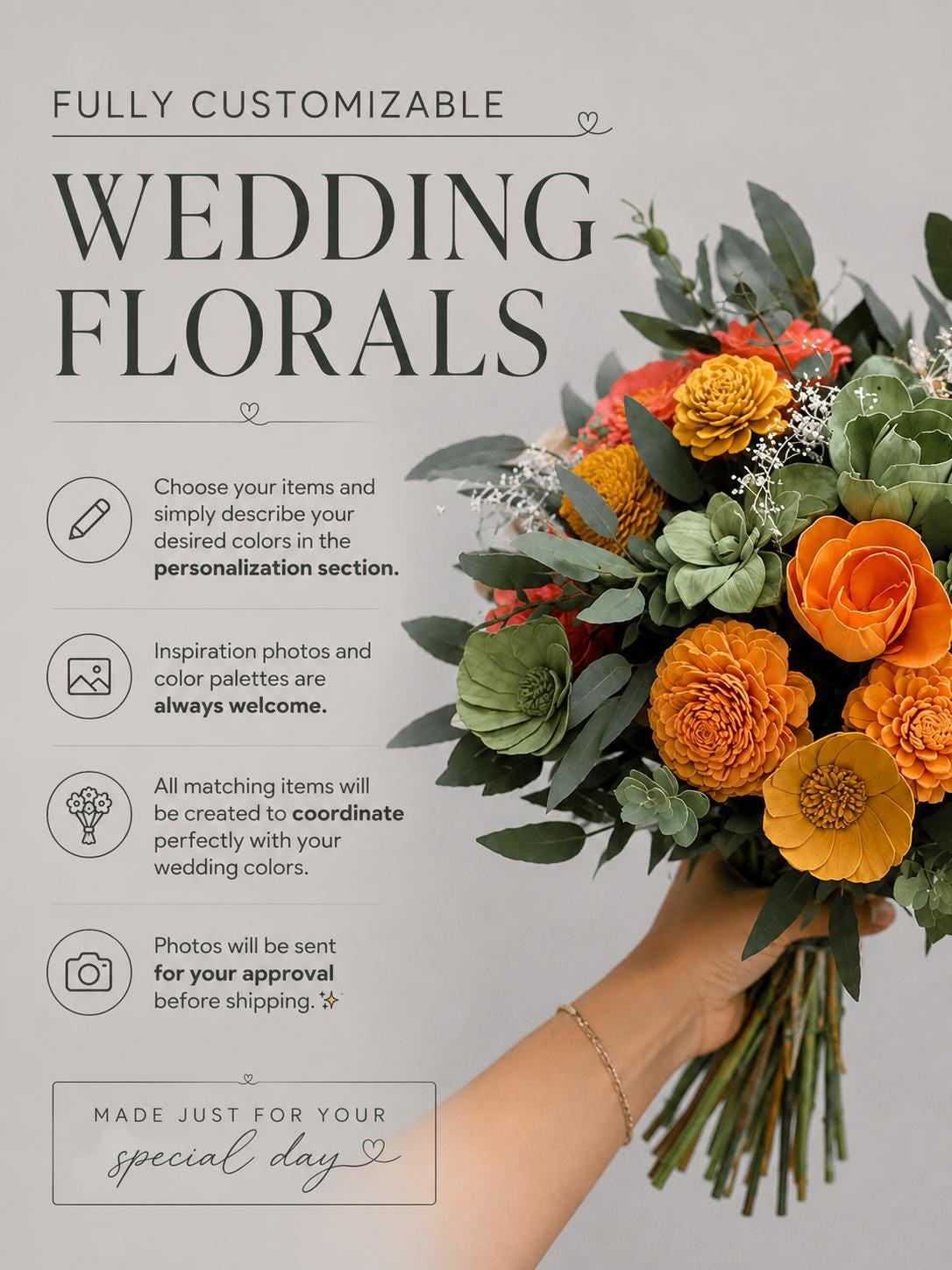 CUSTOM Sola Wood Bouquet, Wedding Bridal Wood Flowers Bouquet, Rustic Bridesmaids Flowers Keepsake, Custom Wooden Flowers Bouquet Reddit
