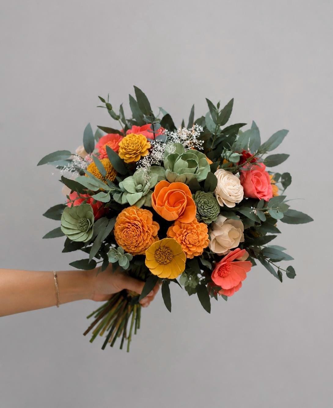 CUSTOM Sola Wood Bouquet, Wedding Bridal Wood Flowers Bouquet, Rustic Bridesmaids Flowers Keepsake, Custom Wooden Flowers Bouquet Reddit