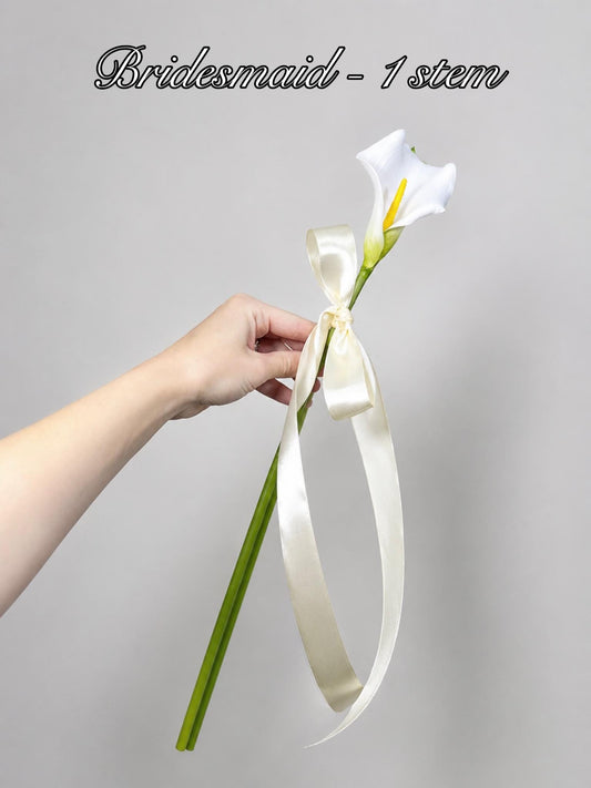 Real Touch Calla Lily Bouquet, Modern Bridal Bouquet, White Calla Lily Wedding Flowers, Elopement Bouquet Reddit
