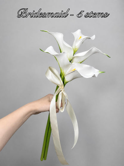 Black White Bouquet Bridal Dusty Rose Bouquet Black Blush White Bridesmaids Dusty PinkBouquet Anemone Calla Lily Ivory Artificial Flower