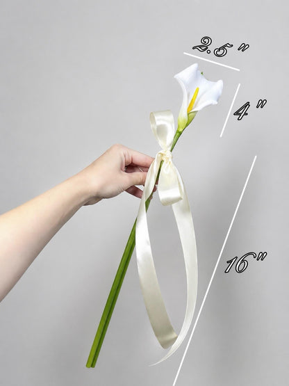 Real Touch Calla Lily Bouquet, Modern Bridal Bouquet, White Calla Lily Wedding Flowers, Elopement Bouquet Reddit