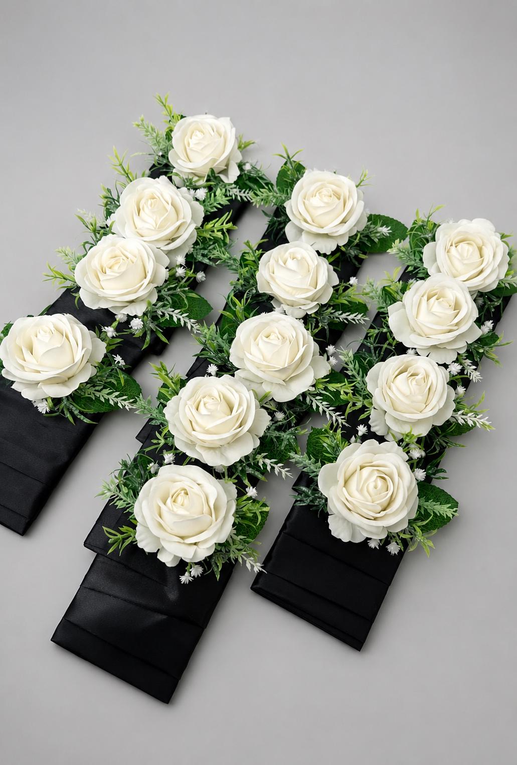 White Pocket Boutonnière, Wedding Groom Single White Rose Square Boutonnière, Groomsmen Ivory Rose Eucalyptus Greenery Reddit
