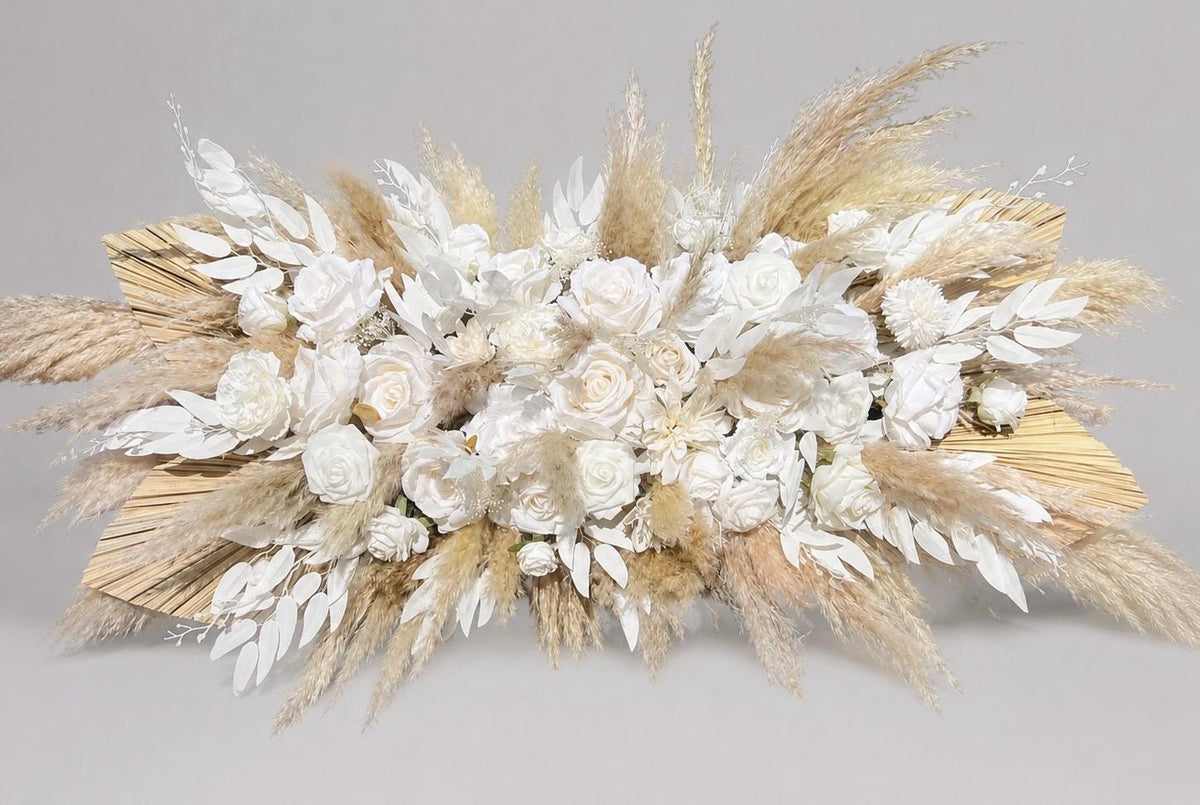Home Decor White Swag Wall Decor Boho Backdrop Arch Arrangements Pampas Grass Nursery Decor White Palm Leaves Wall Decor Home Reddit