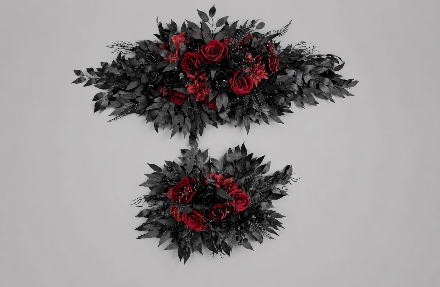 Black Burgundy Arch Flowers, Gothic Wedding Arch Decor, Dark Red Floral Swag, Moody Ceremony Backdrop, Black Arbor Arrangement Ties Reddit