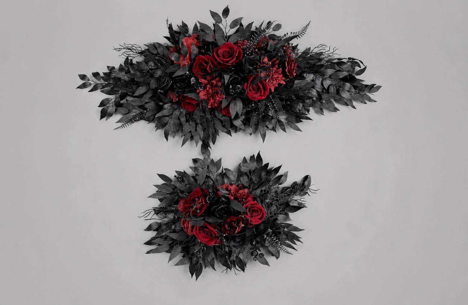 Black Burgundy Arch Flowers, Gothic Wedding Arch Decor, Dark Red Floral Swag, Moody Ceremony Backdrop, Black Arbor Arrangement Ties Reddit