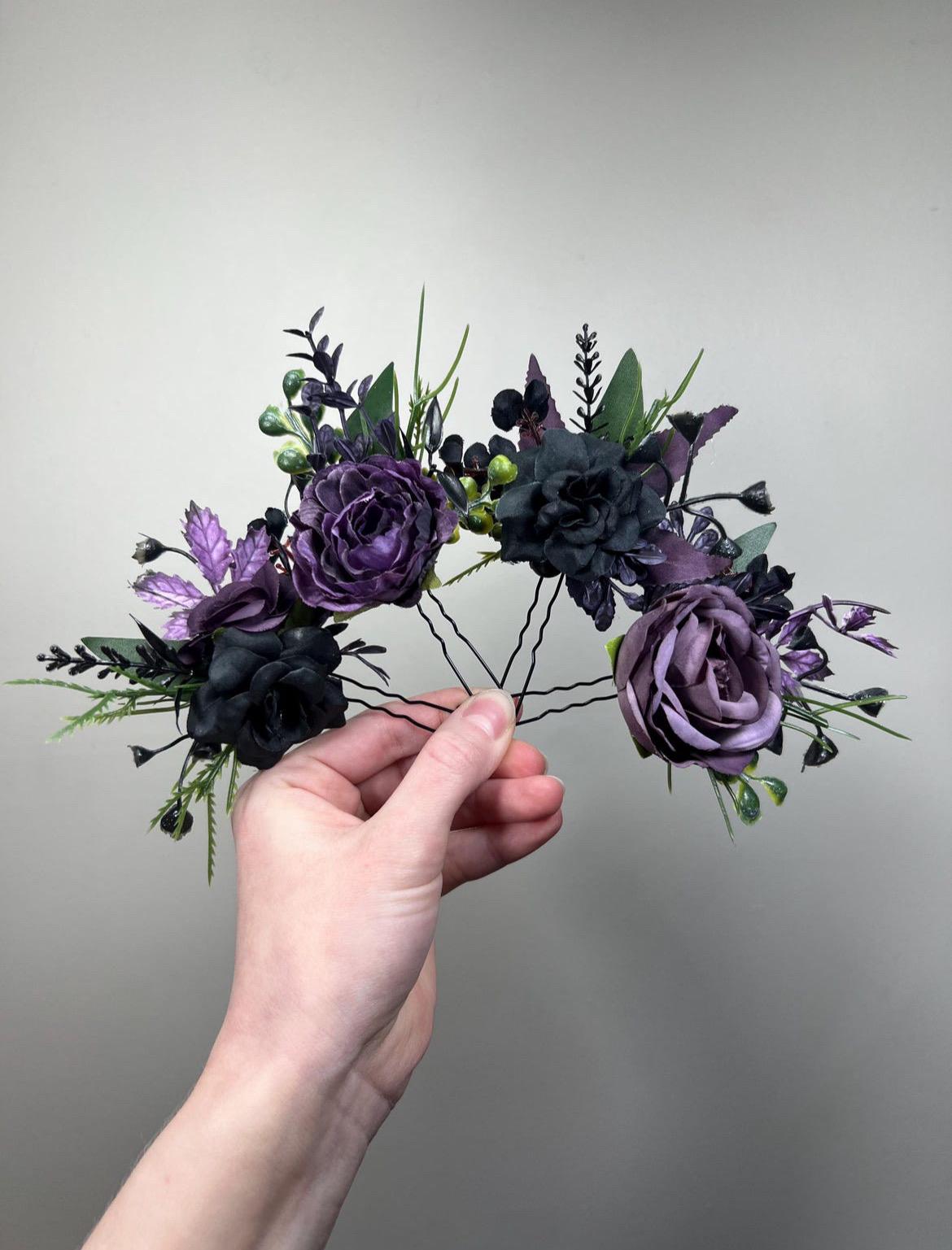 CUSTOM Hair Pin, Wedding Hair Pin, Bridal Hair Accessory, Artificial Flowers Hair Pin, Floral Bridesmaids Hair Pin, Bobby Pin Fake Flower