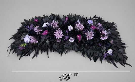 Black Purple Arch Arrangement Wedding Purple Arch Aisle Arrangement Arbor Black Lavender Decor Gothic Black Plum Artificial Flowers