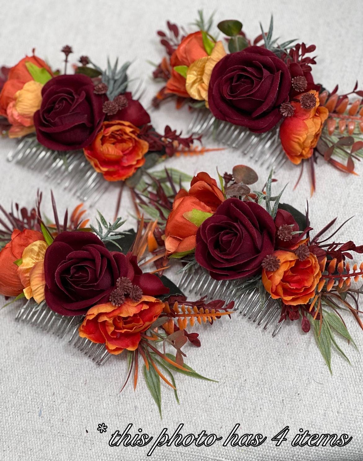 Burgundy Terracotta Corsage, Wedding Fall Wrist Corsage, Burnt Orange Dark Red Bridesmaid Corsage, Artificial Flowers Wristband