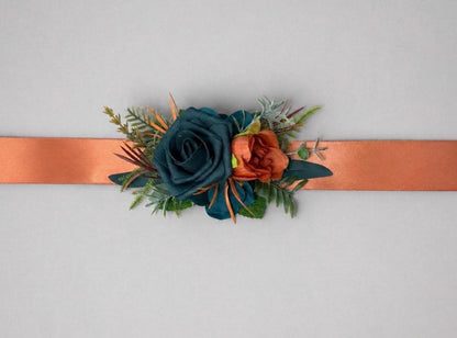 CUSTOM Flower Sash Belt, Flower Girl Sash, Wedding Rustic Floral Belt, Artificial Flowers Bridesmaids Sash, Baby Shower Sash