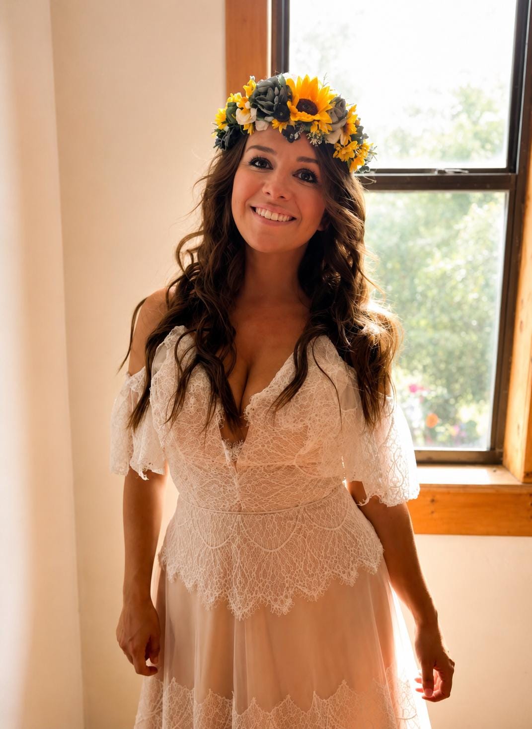 Sunflower Flower Crown Blue Wedding Rustic Yellow Sunflower Flower Crown Bridal Bridesmaids Dusty Blue Baby Breath Artificial Flower White