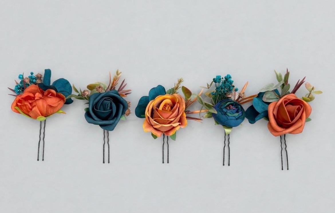 CUSTOM Hair Pin, Wedding Hair Pin, Bridal Hair Accessory, Artificial Flowers Hair Pin, Floral Bridesmaids Hair Pin, Bobby Pin Fake Flower