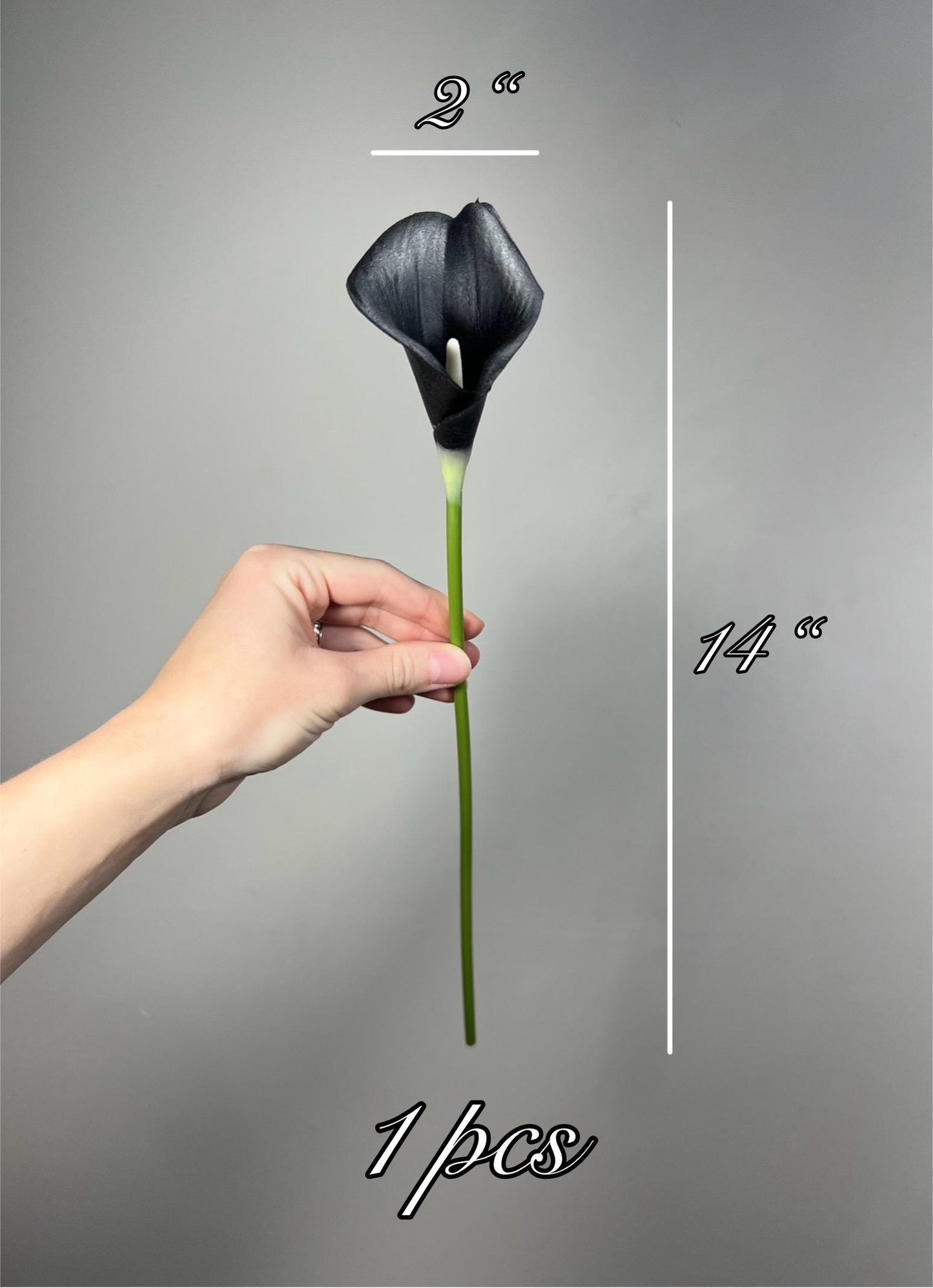 Black Calla Lily, Artificial Calla Lily, Black Wedding Flower, Real Touch Floral Supply, DIY Wedding Decor, Black Craft Supplies Flowers