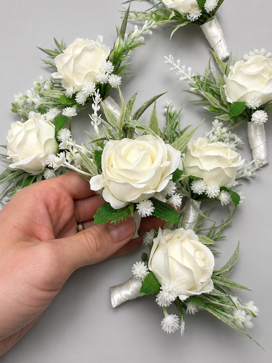 White Boutonniere Wedding Groom Ivory Groomsmen Boutonnière Ivory Artificial Flowers Eucalyptus White Rose Classic Boutonniere Reddit