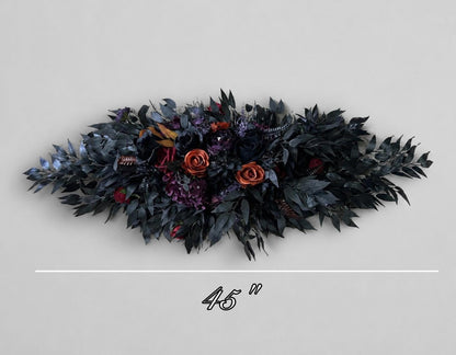 Black Purple Orange Arch Arrangements Wedding Gothic Arbor Arrangements Dark Purple Burgundy Arch Fall Corner Piece Artificial Flowers
