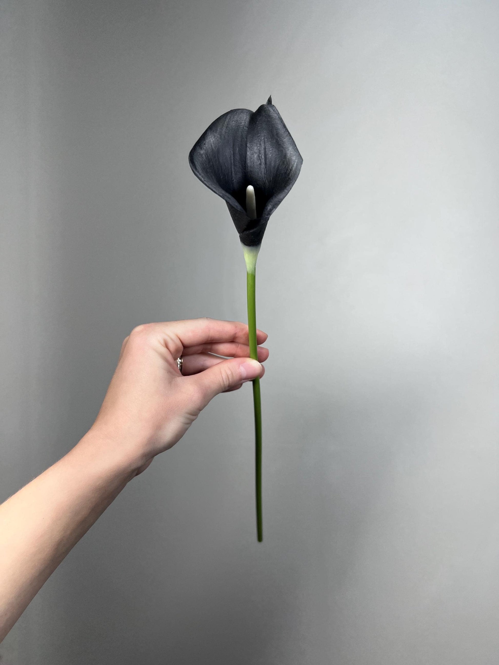 Black Calla Lily, Artificial Calla Lily, Black Wedding Flower, Real Touch Floral Supply, DIY Wedding Decor, Black Craft Supplies Flowers
