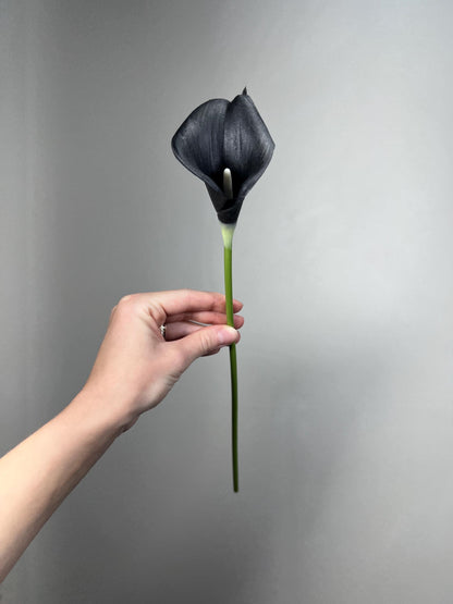 Black Calla Lily, Artificial Calla Lily, Black Wedding Flower, Real Touch Floral Supply, DIY Wedding Decor, Black Craft Supplies Flowers