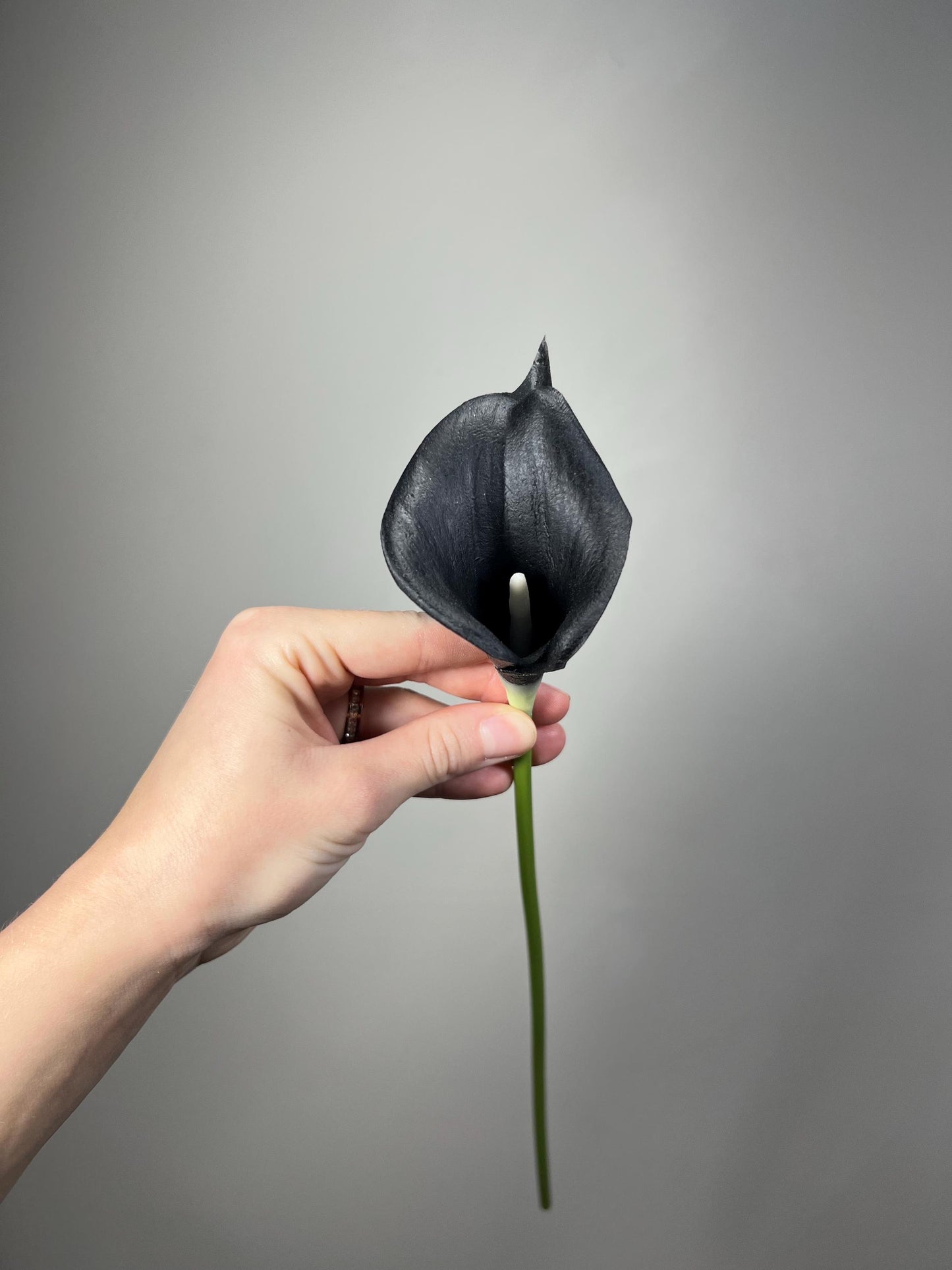 Black Calla Lily, Artificial Calla Lily, Black Wedding Flower, Real Touch Floral Supply, DIY Wedding Decor, Black Craft Supplies Flowers