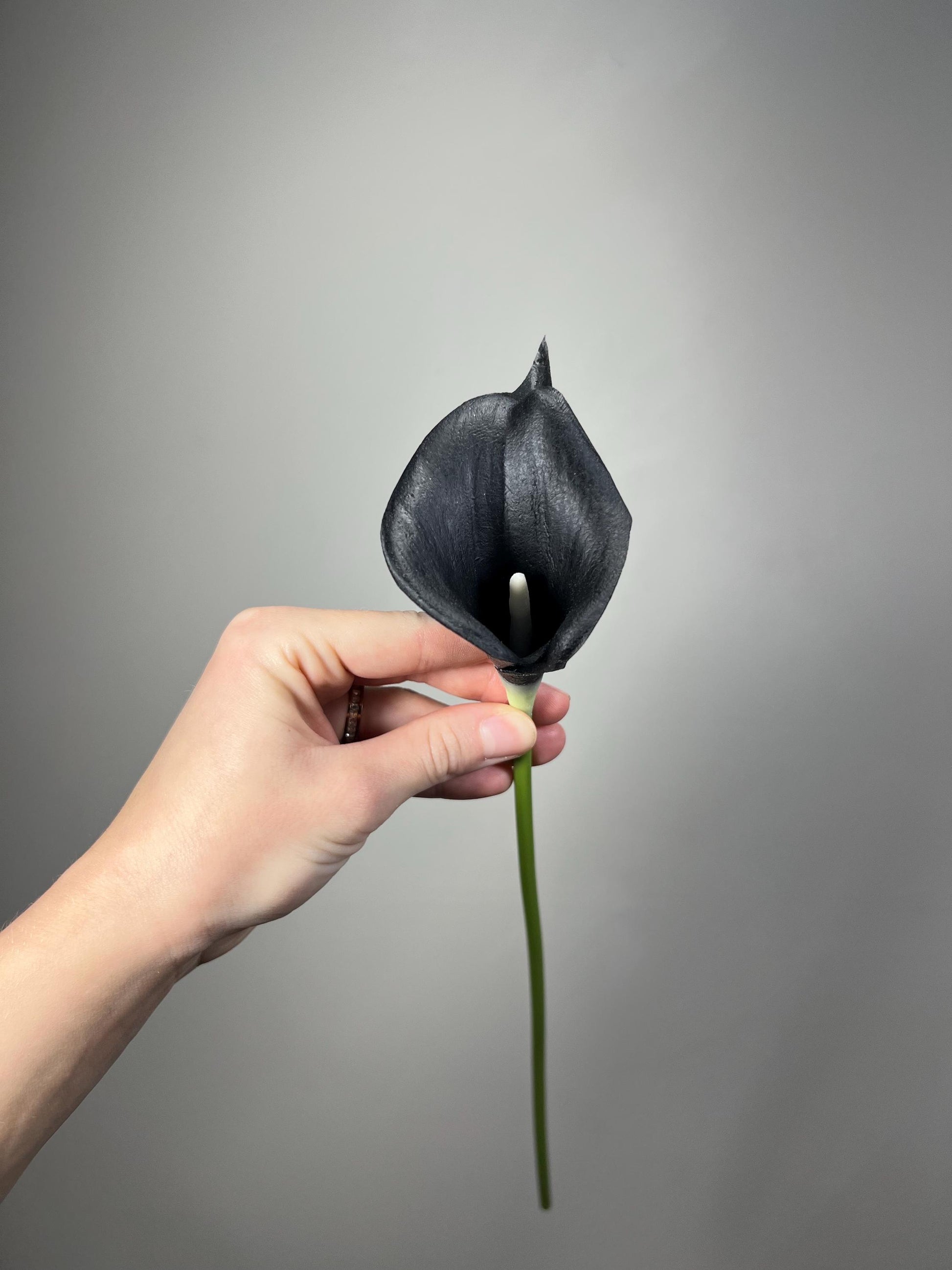Black Calla Lily, Artificial Calla Lily, Black Wedding Flower, Real Touch Floral Supply, DIY Wedding Decor, Black Craft Supplies Flowers