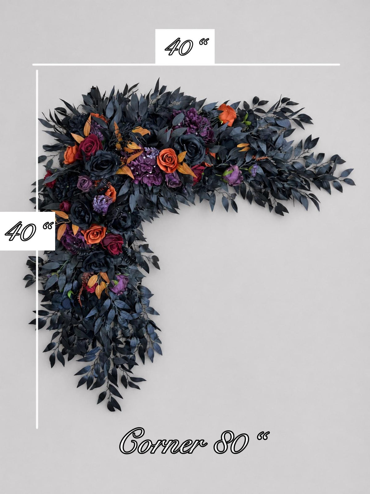 Black Purple Orange Arch Arrangements Wedding Gothic Arbor Arrangements Dark Purple Burgundy Arch Fall Corner Piece Artificial Flowers