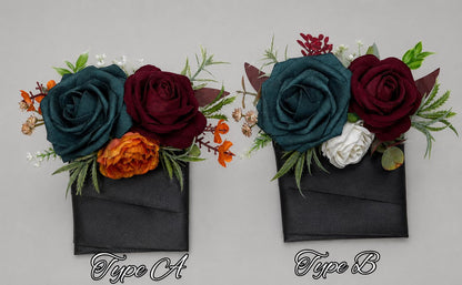 Dark Teal Pocket Boutonniere Wedding Groom Boutonnière Square Teal Burnt Orange Groomsmen Teal Burgundy Boutonniere Rust Dark Teal Reddit