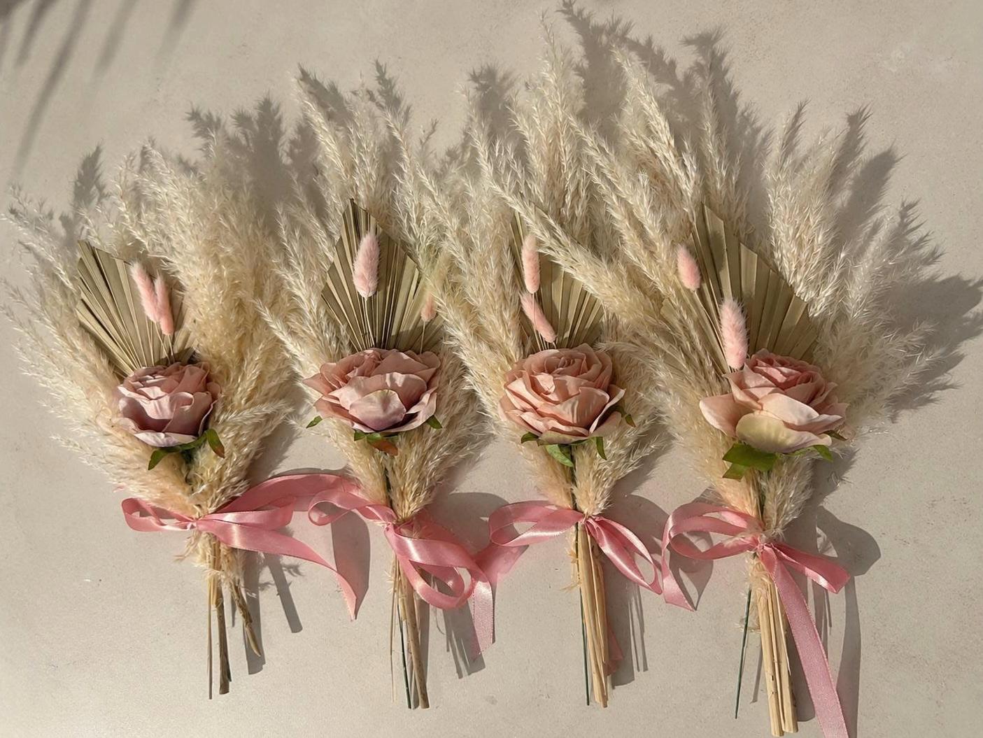 CUSTOM Bridesmaid Bouquet, Small Mini Bridesmaid Flowers, Boho Minimalist Wedding Bouquet, Choose Your Wedding Colors, Artificial Flower