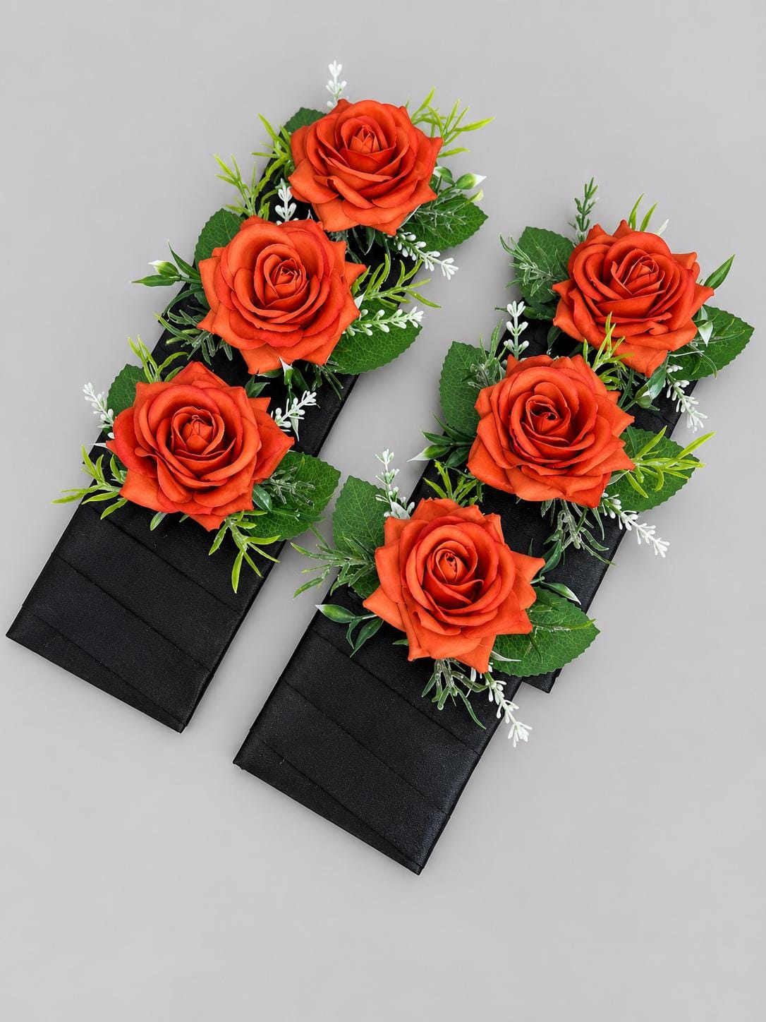 Burnt Orange Pocket Boutonniere, Terracotta Rose Square Boutonniere, Fall Groom Boutonnière, Groomsmen Burnt Orange Artificial Flower