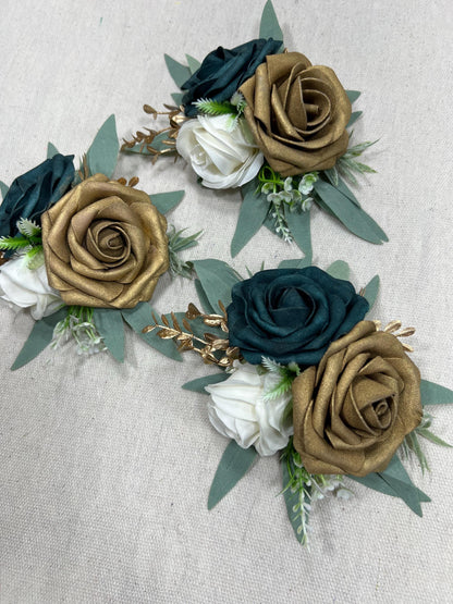 Teal Cake Decoration Gold Cake Topper Dark Teal Decor Cake Arrangements Teal White Wedding Cake Decoration Gold Flower Topper Reddit
