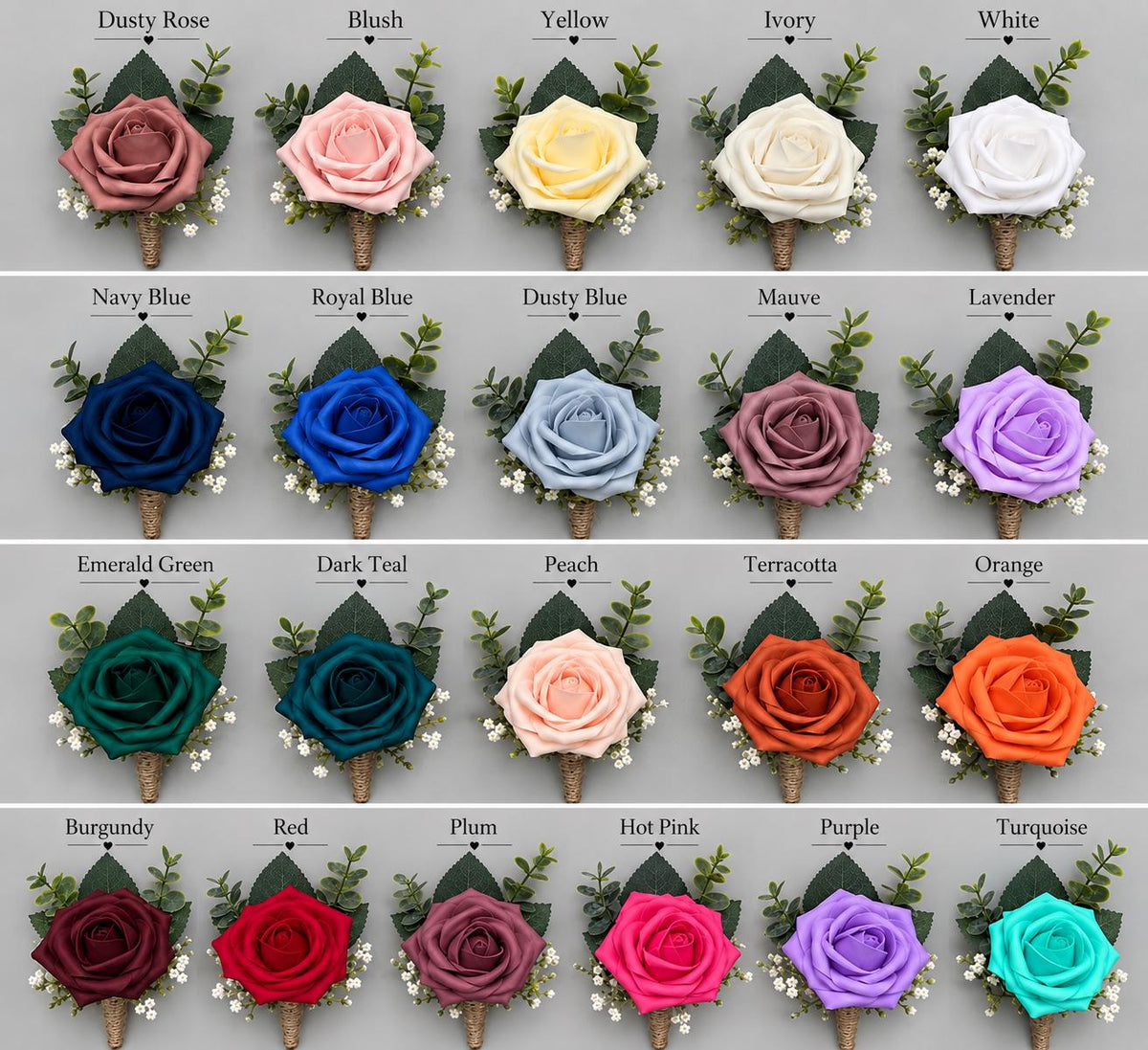 Rose Boutonniere with Eucalyptus - Wedding, Prom & Homecoming Flowers
