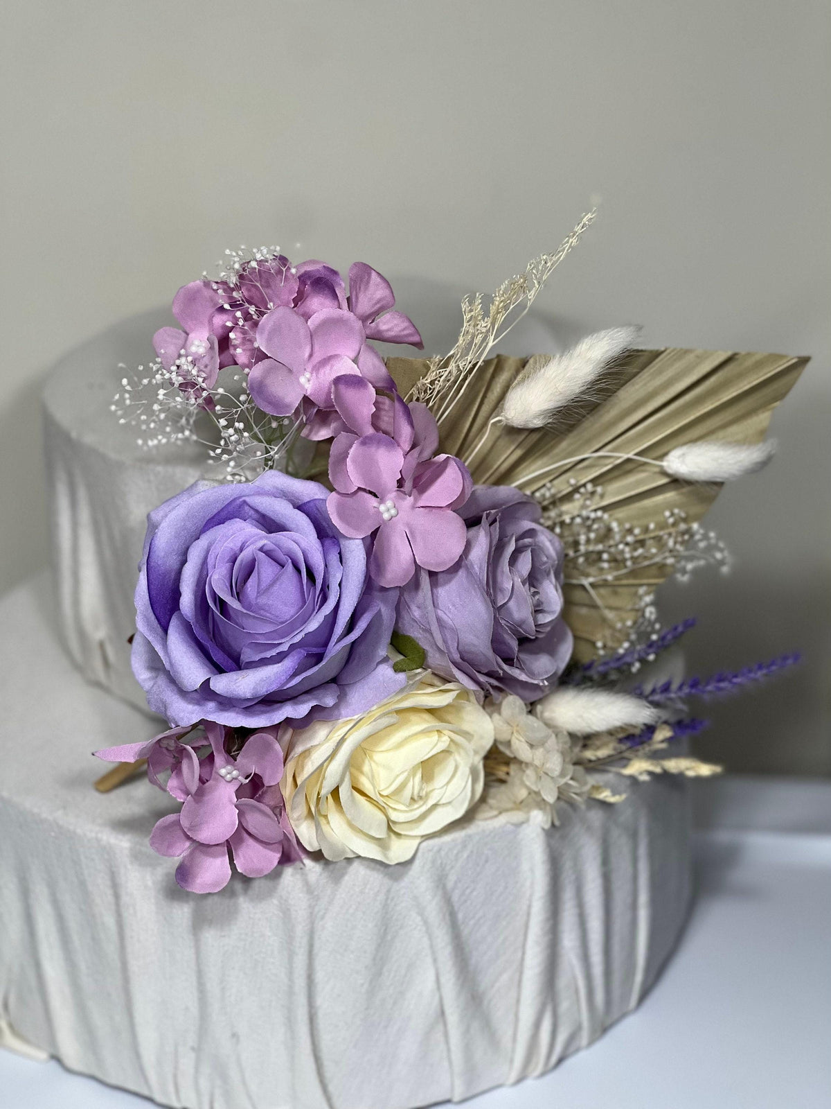 Cake Topper White Wedding Decor Purple Boho Cake Arrangements Lilac Wedding Palm Leave Pink Cake Decoration White Artificial Flowers Reddit