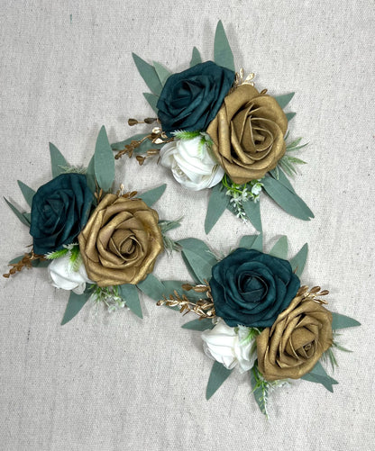 Teal Cake Decoration Gold Cake Topper Dark Teal Decor Cake Arrangements Teal White Wedding Cake Decoration Gold Flower Topper Reddit