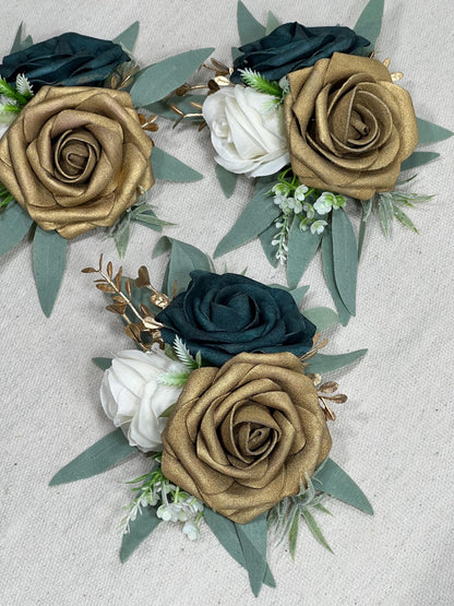 Teal Cake Decoration Gold Cake Topper Dark Teal Decor Cake Arrangements Teal White Wedding Cake Decoration Gold Flower Topper Reddit