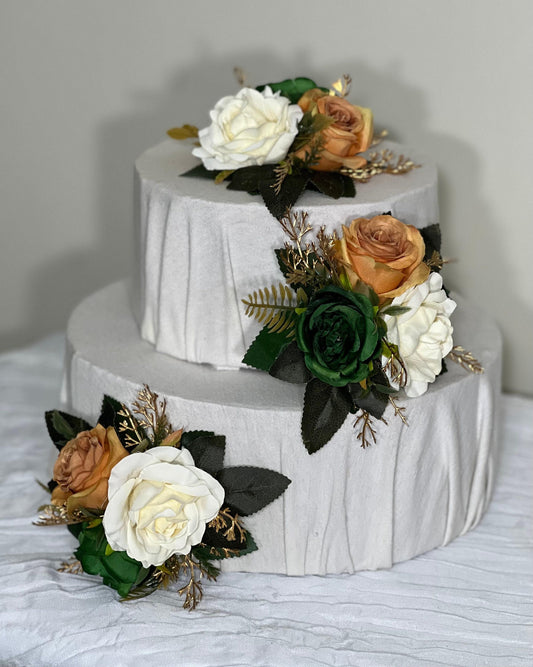 Cake Decoration Wedding White Topper Decor Terracotta Cake Arrangements Wedding Green Gold Decoration Artificial Flowers Reddit