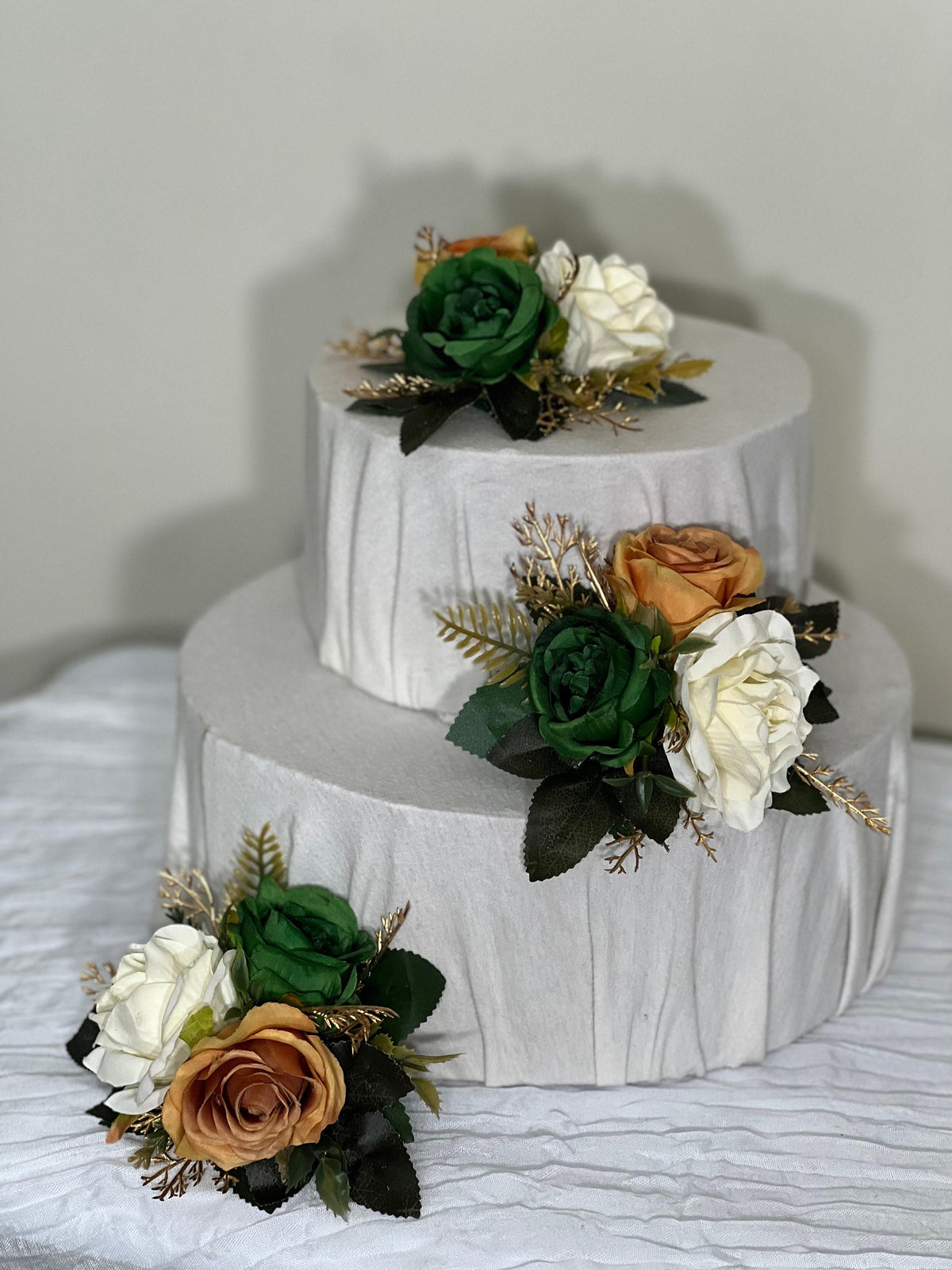 Cake Decoration Wedding White Topper Decor Terracotta Cake Arrangements Wedding Green Gold Decoration Artificial Flowers Reddit