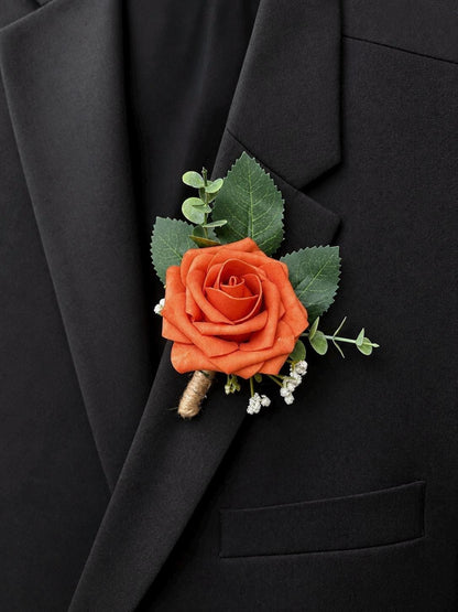 Rose Boutonniere with Eucalyptus - Wedding, Prom & Homecoming Flowers