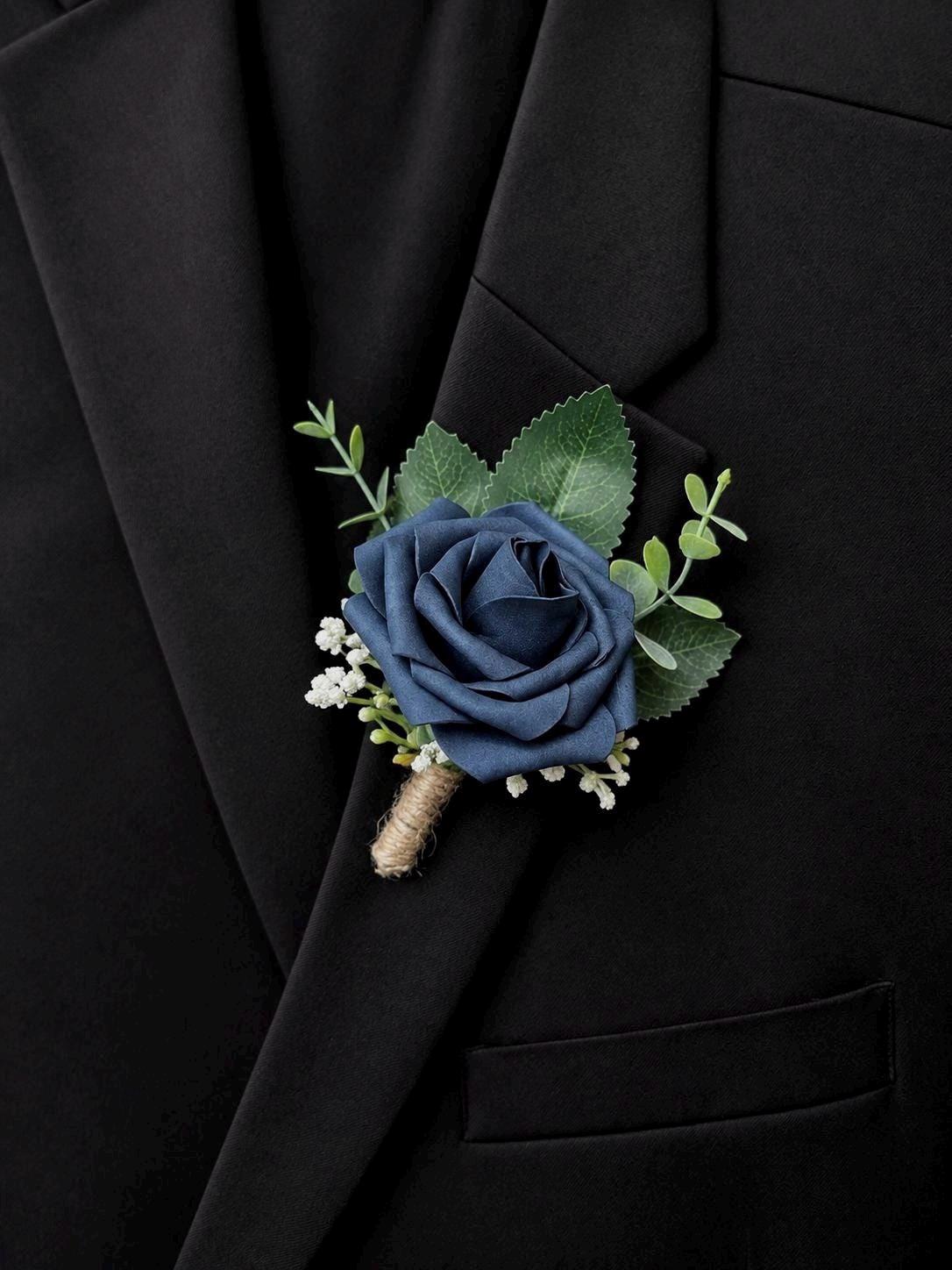 Rose Boutonniere with Eucalyptus - Wedding, Prom & Homecoming Flowers