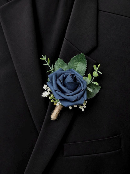 Rose Boutonniere with Eucalyptus - Wedding, Prom & Homecoming Flowers
