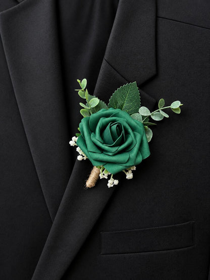 Rose Boutonniere with Eucalyptus - Wedding, Prom & Homecoming Flowers