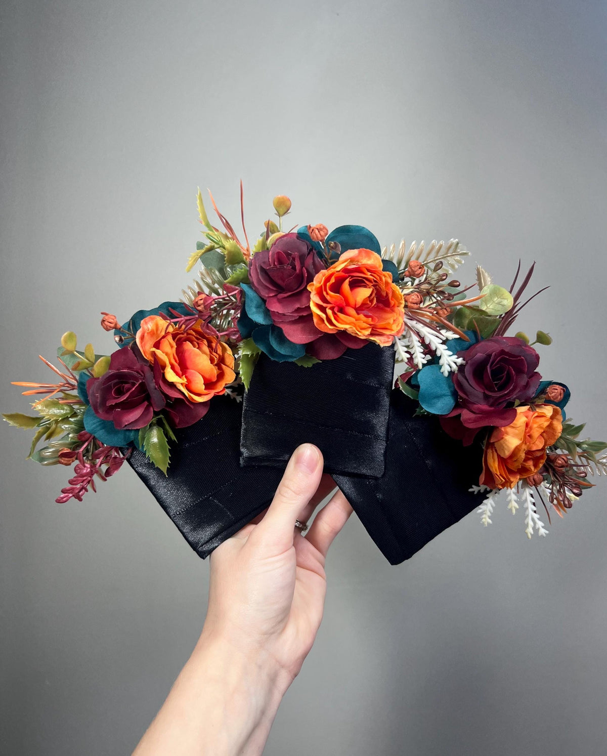 Teal Orange Pocket Boutonniere, Wedding Burnt Orange Burgundy Teal Blue Floral Square Boutonnière , Fall Groom Groomsmen Pocket Flowers