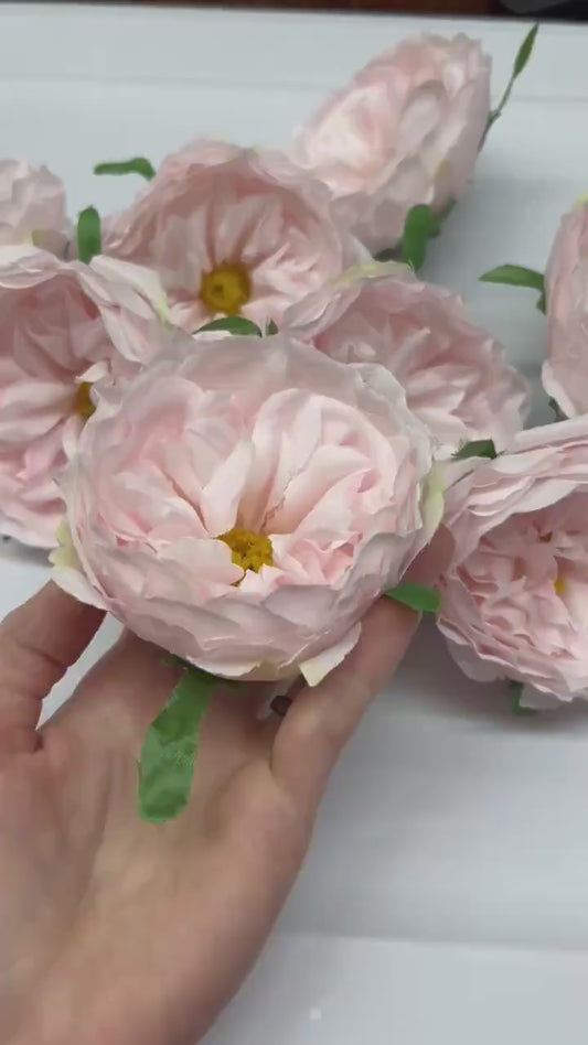 Blush Peony Head Flower Wedding Head Pink Rose Cabbage Wedding Fake Roses Pale Pink Home Decor DIY Silk Decorative Wedding Supplies Craft