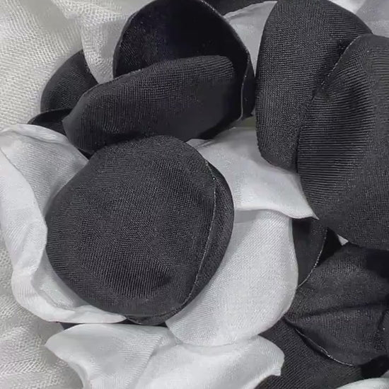 Black White Petals Wedding Decor Flower Girl Petals Black White Wedding Aisle Decor Flower Petals Black Ivory Ceremony Decor Confetti