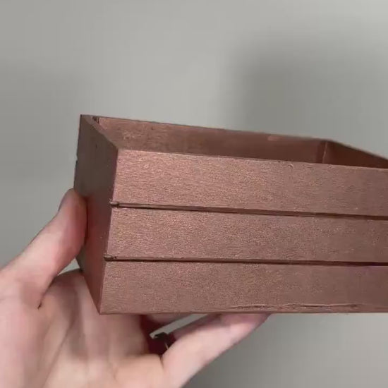 Small Wooden Crate Wedding Centerpiece container Vase Custom Stained Wood Box Wedding White Candle Holder Decoration Organizer Home Decor