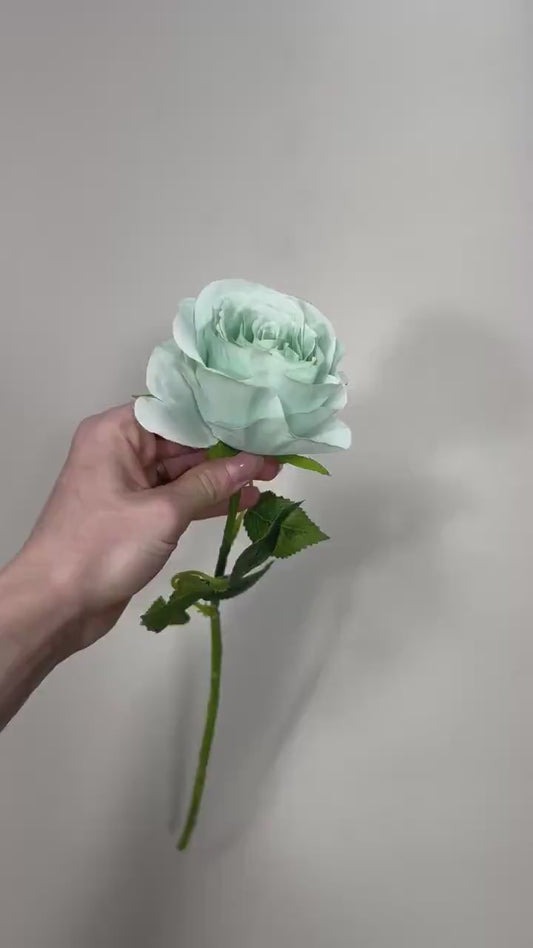 Teal Sea Glass Beach Mint Rose Artificial Flower Heads On Stem Light Teal Aqua Mist Ocean Breeze Coastal Blue Ocean Sage Green Seafoam Craft