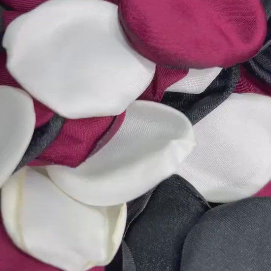 Black White Burgundy Petals Wedding Decor Black Burgundy White Petals Wedding Black Ivory Petals Confetti Bridal Shower Petals Flower