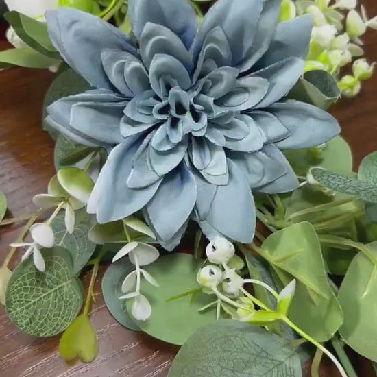 Blue Orange Garland Wedding Table Runner Dusty Blue Burnt Orange Aisle Arrangement Arch Eucalyptus Dusty Blue White Terracotta Table Runner