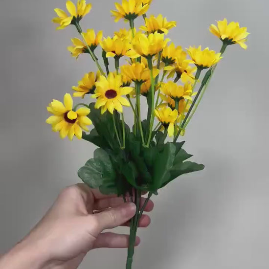Sunflower Bunch Artificial Wedding Yellow Sunflowers with Stems Silk Flowers Heads Sunflower Fall Flower Faux Craft Supplies Sunflower DIY