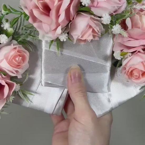 Pink Boutonniere Wedding Blush Pocket Boutonnière Groom Pink Square Boutonniere Greenery Pocket Boutonnière Blush Groomsmen Baby Breath